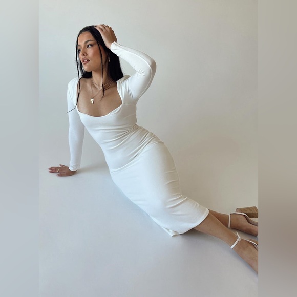 Princess Polly Dresses & Skirts - Princess Polly Nolan Midi Dress in White Size 8 New with tag